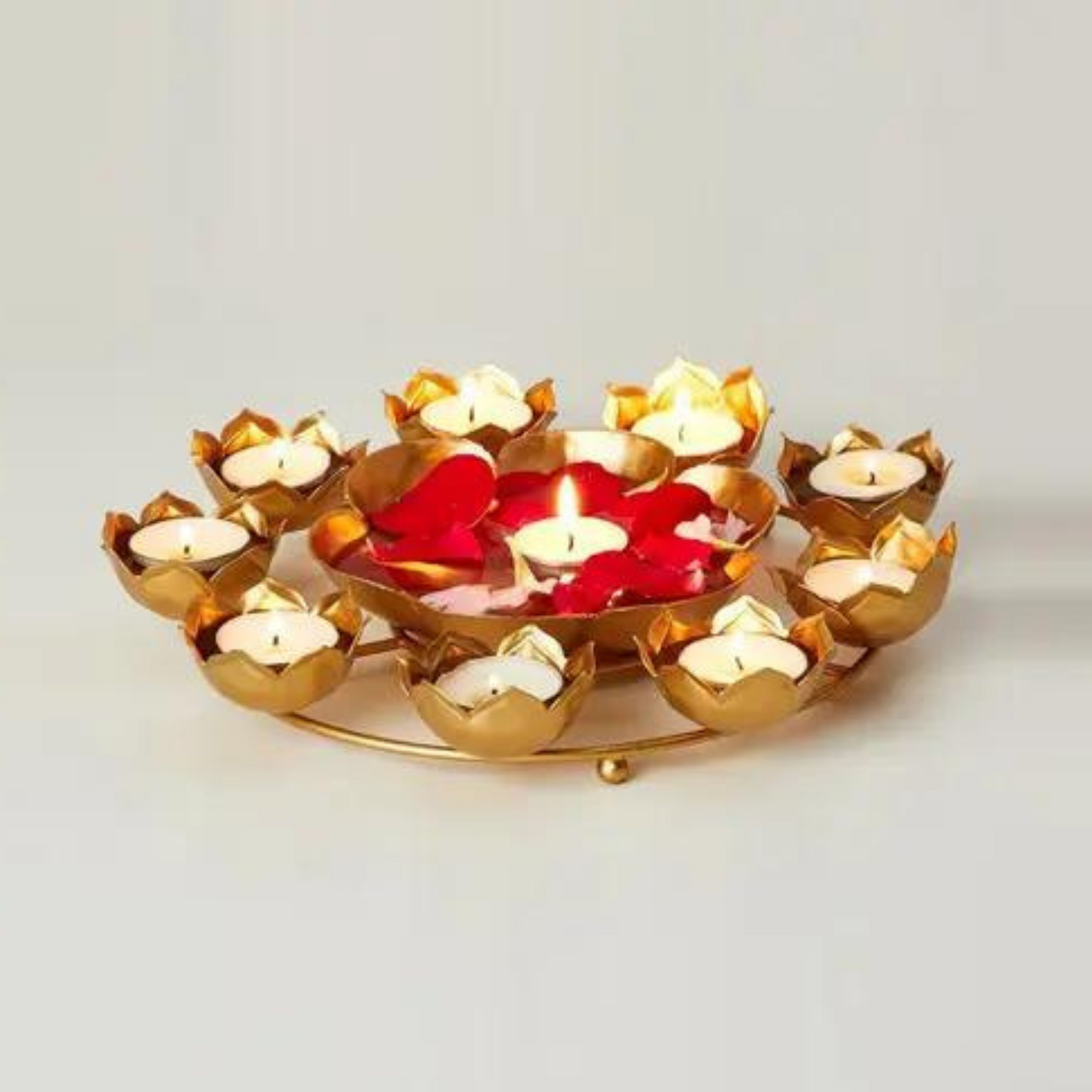 Lotus Diya Shaped Urli Bowl