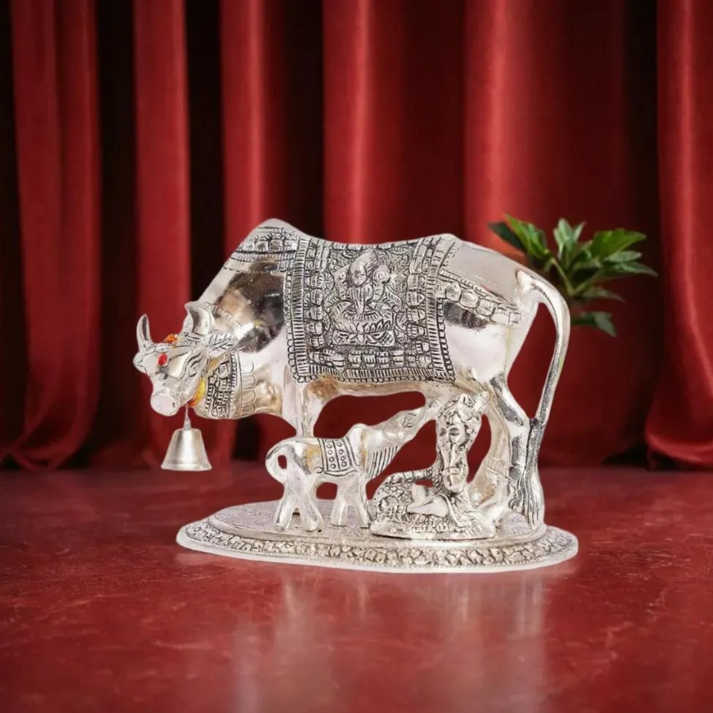 Metal Kamdhenu Cow and Calf
