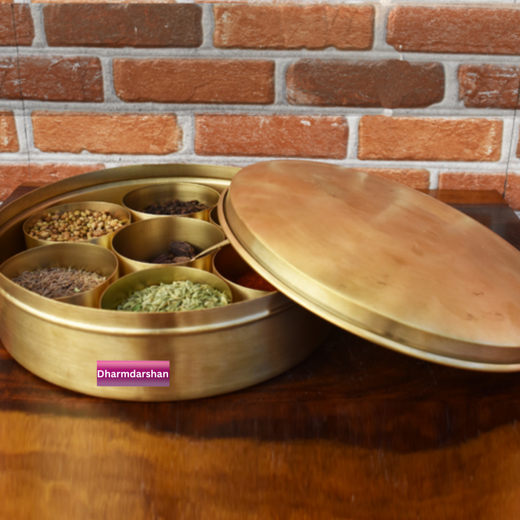 Handcrafted Plain Brass Spice/Masala Box
