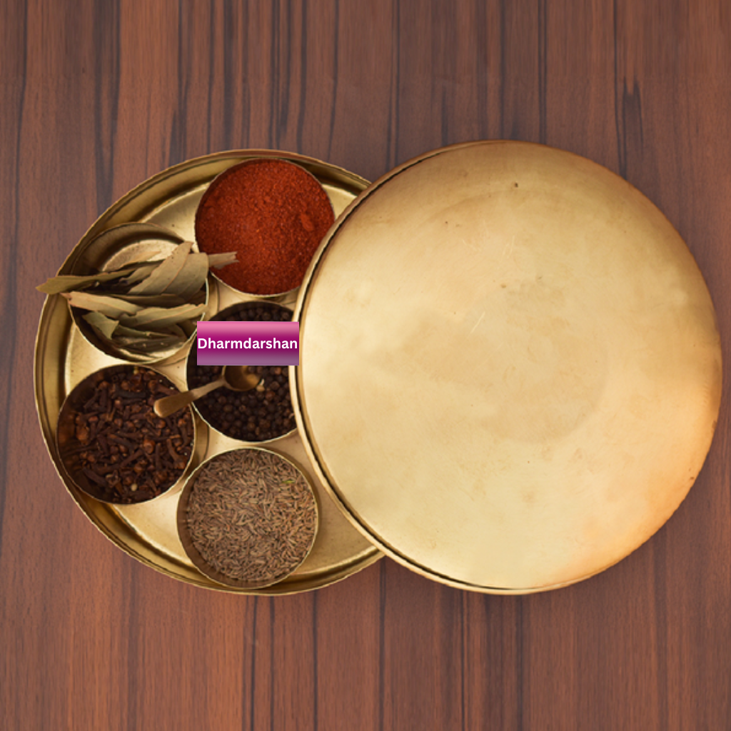 Handcrafted Plain Brass Spice/Masala Box
