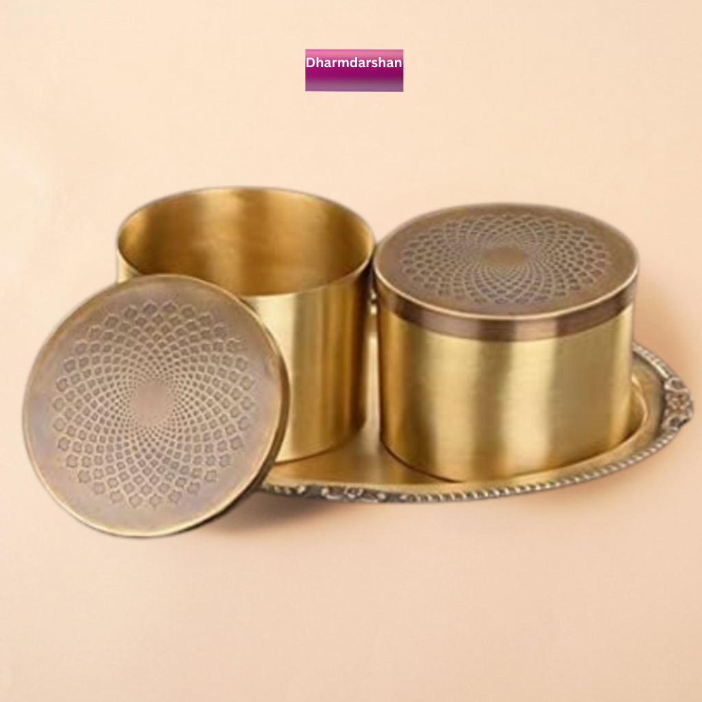 Brass Serving Boxes with Tray