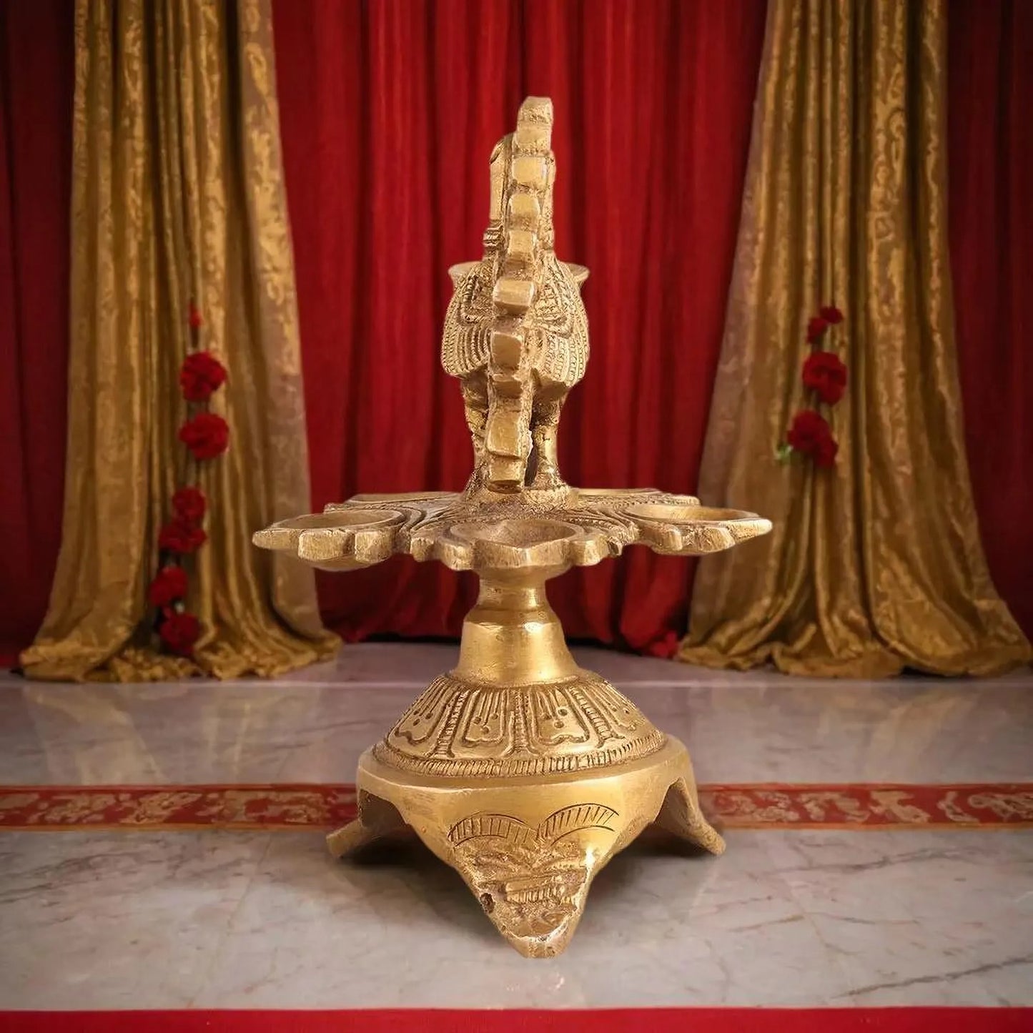 Panchmukhi Gold Plated Diya